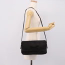 BALENCIAGA Shoulder Bag Satin Black Silver Auth 203659V-24