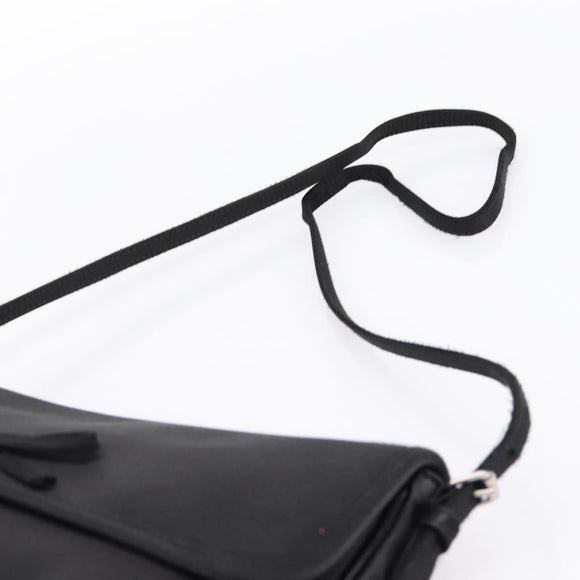 BALENCIAGA Shoulder Bag Satin Black Silver Auth 203659V