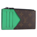 LOUIS VUITTON Monogram Macassar Coin Card Holder Green M82913 LV Auth 203665A-1