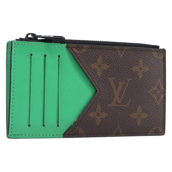 LOUIS VUITTON Monogram Macassar Coin Card Holder Green M82913 LV Auth 203665A