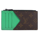 LOUIS VUITTON Monogram Macassar Coin Card Holder Green M82913 LV Auth 203665A-13