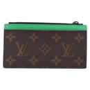 LOUIS VUITTON Monogram Macassar Coin Card Holder Green M82913 LV Auth 203665A-2