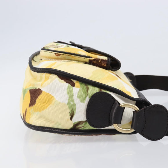 CELINE Shoulder Bag Canvas Yellow Gold Auth 203671A