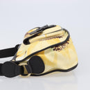 CELINE Shoulder Bag Canvas Yellow Gold Auth 203671A-4