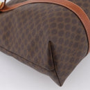 CELINE Macadam Canvas Tote Bag PVC Leather Brown Gold Auth 203674A-17