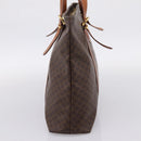 CELINE Macadam Canvas Tote Bag PVC Leather Brown Gold Auth 203674A-3