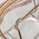 Burberrys Vanity Cosmetic Pouch Vinyl Clear Silver Auth 203676A-11
