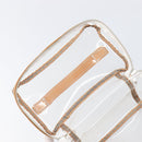 Burberrys Vanity Cosmetic Pouch Vinyl Clear Silver Auth 203676A-16