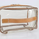 Burberrys Vanity Cosmetic Pouch Vinyl Clear Silver Auth 203676A-7