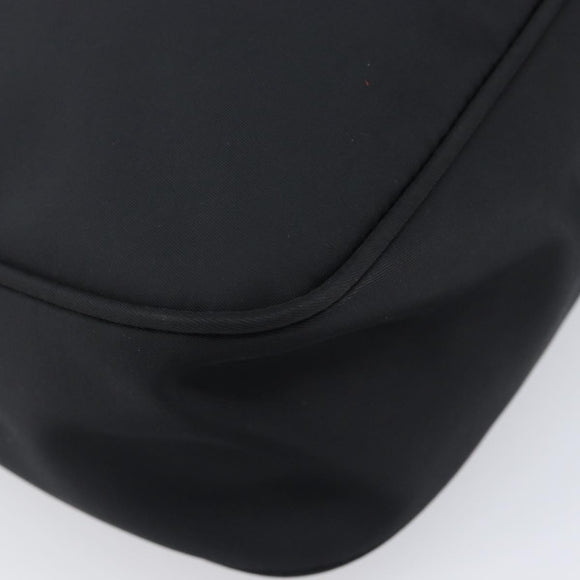 FENDI Shoulder Bag Nylon Black Silver Auth 203677A