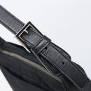 FENDI Shoulder Bag Nylon Black Silver Auth 203677A-10