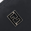 FENDI Shoulder Bag Nylon Black Silver Auth 203677A-18