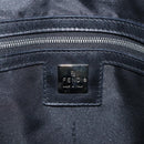 FENDI Shoulder Bag Nylon Black Silver Auth 203677A-20