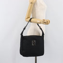 FENDI Shoulder Bag Nylon Black Silver Auth 203677A-26