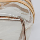 Burberrys Vanity Cosmetic Pouch Vinyl Clear Silver Auth 203681A-9