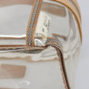 Burberrys Vanity Cosmetic Pouch Vinyl Clear Silver Auth 203681A-15