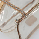 Burberrys Vanity Cosmetic Pouch Vinyl Clear Silver Auth 203681A-16