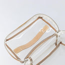 Burberrys Vanity Cosmetic Pouch Vinyl Clear Silver Auth 203681A-11