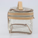 Burberrys Vanity Cosmetic Pouch Vinyl Clear Silver Auth 203681A-4