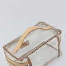 Burberrys Vanity Cosmetic Pouch Vinyl Clear Silver Auth 203681A-6