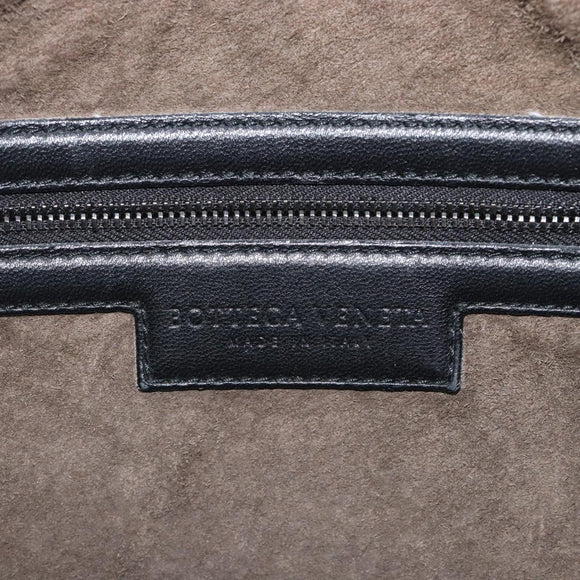 BOTTEGA VENETA INTRECCIATO Shoulder Bag Leather Black Auth 203683