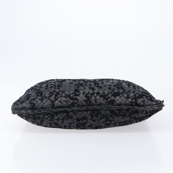 BOTTEGA VENETA INTRECCIATO Shoulder Bag Leather Black Auth 203683