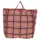 PRADA Eco Bag Nylon Pink Silver Auth 203684A-13