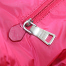 PRADA Eco Bag Nylon Pink Silver Auth 203684A-24