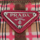 PRADA Eco Bag Nylon Pink Silver Auth 203684A-28