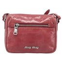 Miu Miu Shoulder Bag Vitellolux Pink Silver Auth 203688A-2