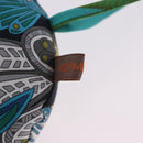 HERMES Petit Ash Bag Charm Silk Blue Auth 203689M-12