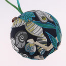 HERMES Petit Ash Bag Charm Silk Blue Auth 203689M-7