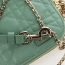 Christian Dior Cannage Chain Shoulder Phone Pouch Lamb Skin 2way Auth 203691V-20