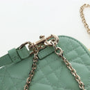 Christian Dior Cannage Chain Shoulder Phone Pouch Lamb Skin 2way Auth 203691V-21