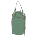 Christian Dior Cannage Chain Shoulder Phone Pouch Lamb Skin 2way Auth 203691V-2