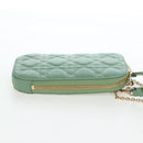 Christian Dior Cannage Chain Shoulder Phone Pouch Lamb Skin 2way Auth 203691V-4