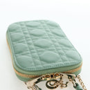 Christian Dior Cannage Chain Shoulder Phone Pouch Lamb Skin 2way Auth 203691V-6