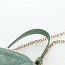 Christian Dior Cannage Chain Shoulder Phone Pouch Lamb Skin 2way Auth 203691V-14