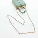 Christian Dior Cannage Chain Shoulder Phone Pouch Lamb Skin 2way Auth 203691V-8
