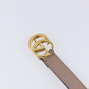 GUCCI GG Marmont Belt Leather 32.3"" Beige Gold 409417 Auth 203698V-7