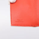 FENDI Compact Wallet Baguette Micro Wallet Leather Red Gold Auth 203699M-18
