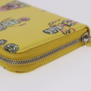 PRADA Long Wallet Safiano Leather Yellow Silver Auth 203700M-5
