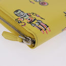 PRADA Long Wallet Safiano Leather Yellow Silver Auth 203700M-15