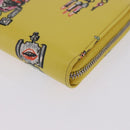 PRADA Long Wallet Safiano Leather Yellow Silver Auth 203700M-16