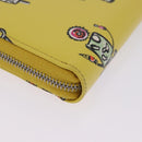 PRADA Long Wallet Safiano Leather Yellow Silver Auth 203700M-17