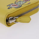 PRADA Long Wallet Safiano Leather Yellow Silver Auth 203700M-19