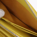 PRADA Long Wallet Safiano Leather Yellow Silver Auth 203700M-26