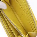 PRADA Long Wallet Safiano Leather Yellow Silver Auth 203700M-24