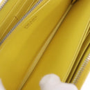 PRADA Long Wallet Safiano Leather Yellow Silver Auth 203700M-28