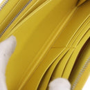 PRADA Long Wallet Safiano Leather Yellow Silver Auth 203700M-26